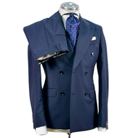 Abito Uomo Breras in Lana Tasmania Blu Indaco – Doppiopetto Sartoriale Made in Italy🇮🇹