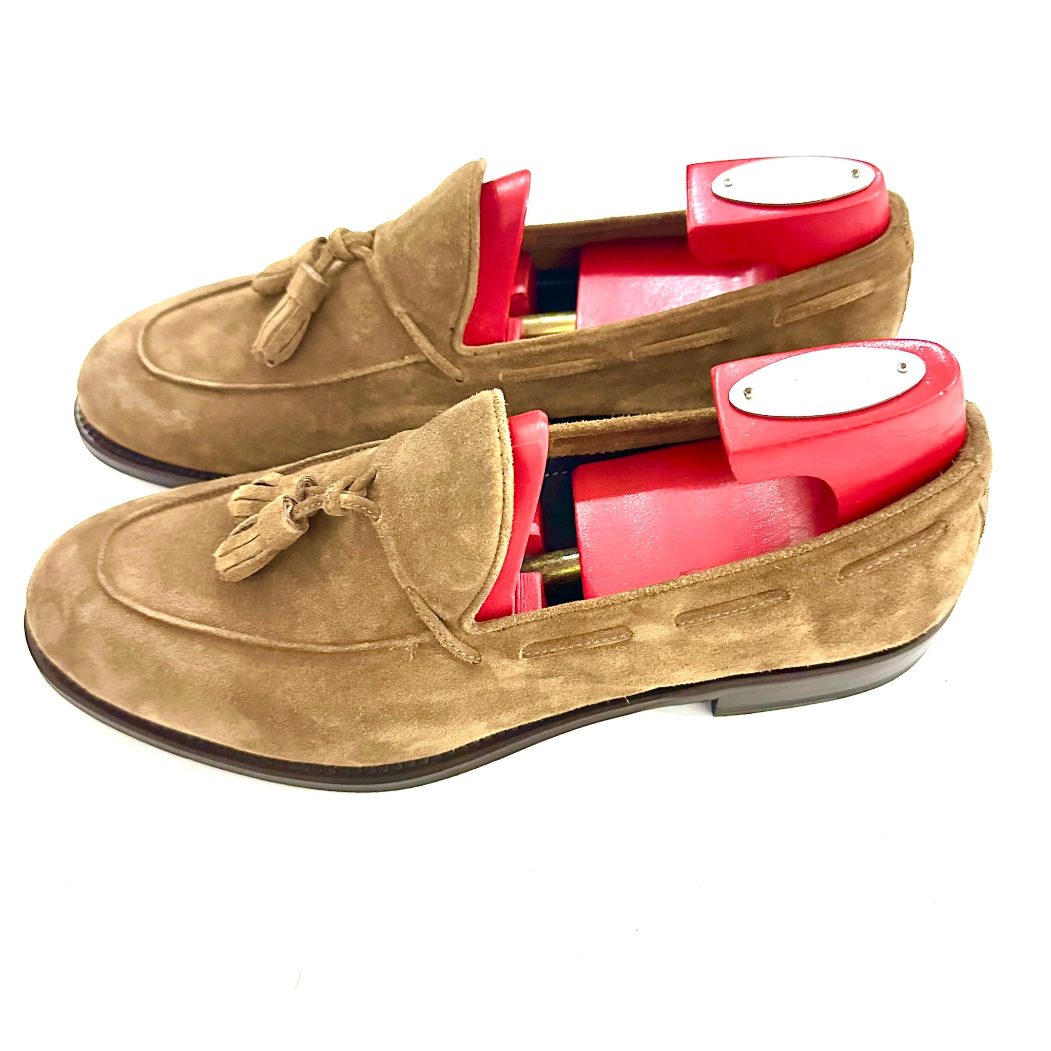 Mocassino CRISCI con nappine in camoscio color cognac – con sotto suola  in gomma Vibram Made in Italy 🇮🇹