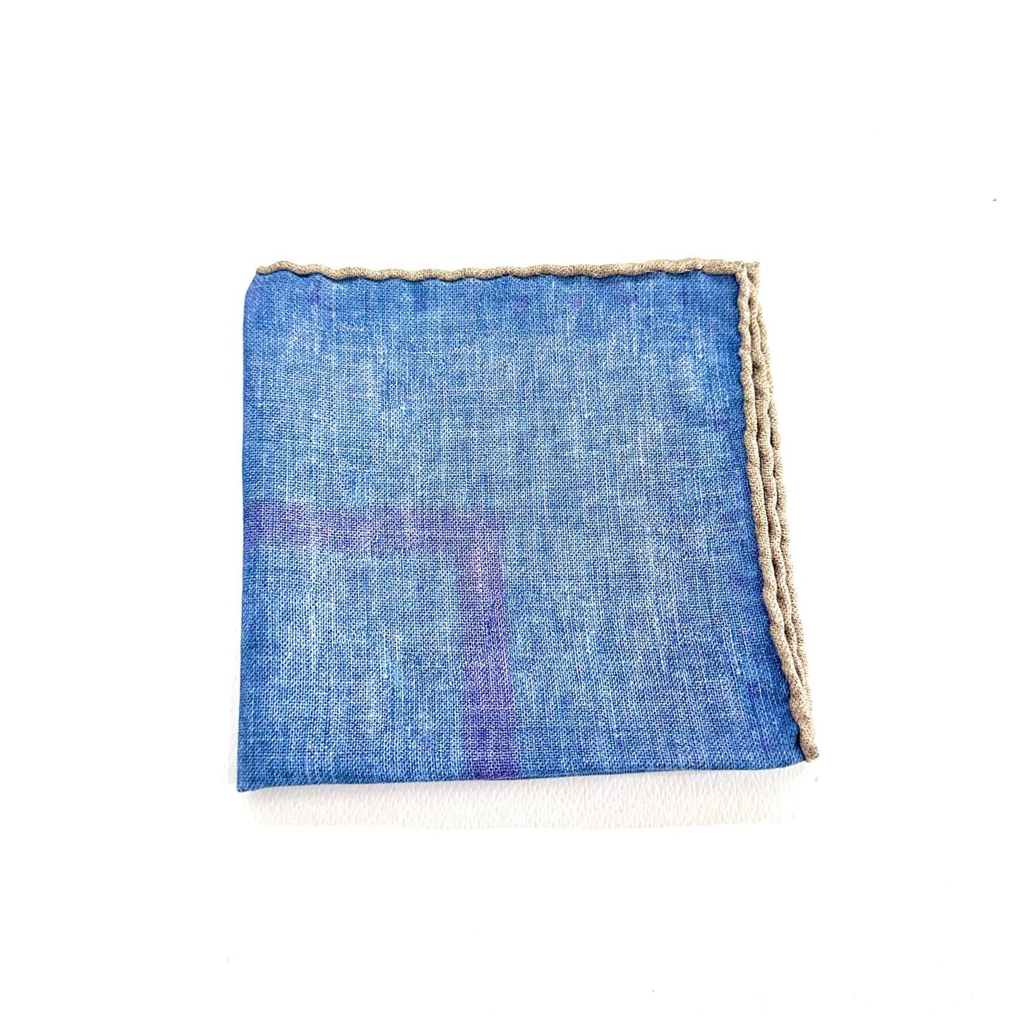 Pochette in Lino Azzurra con Bordo Beige – Raffinatezza Minimal