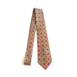 Cravatta Sartoriale in Lana Beige con Fiori – Eleganza Classica Made in Italy 🇮🇹