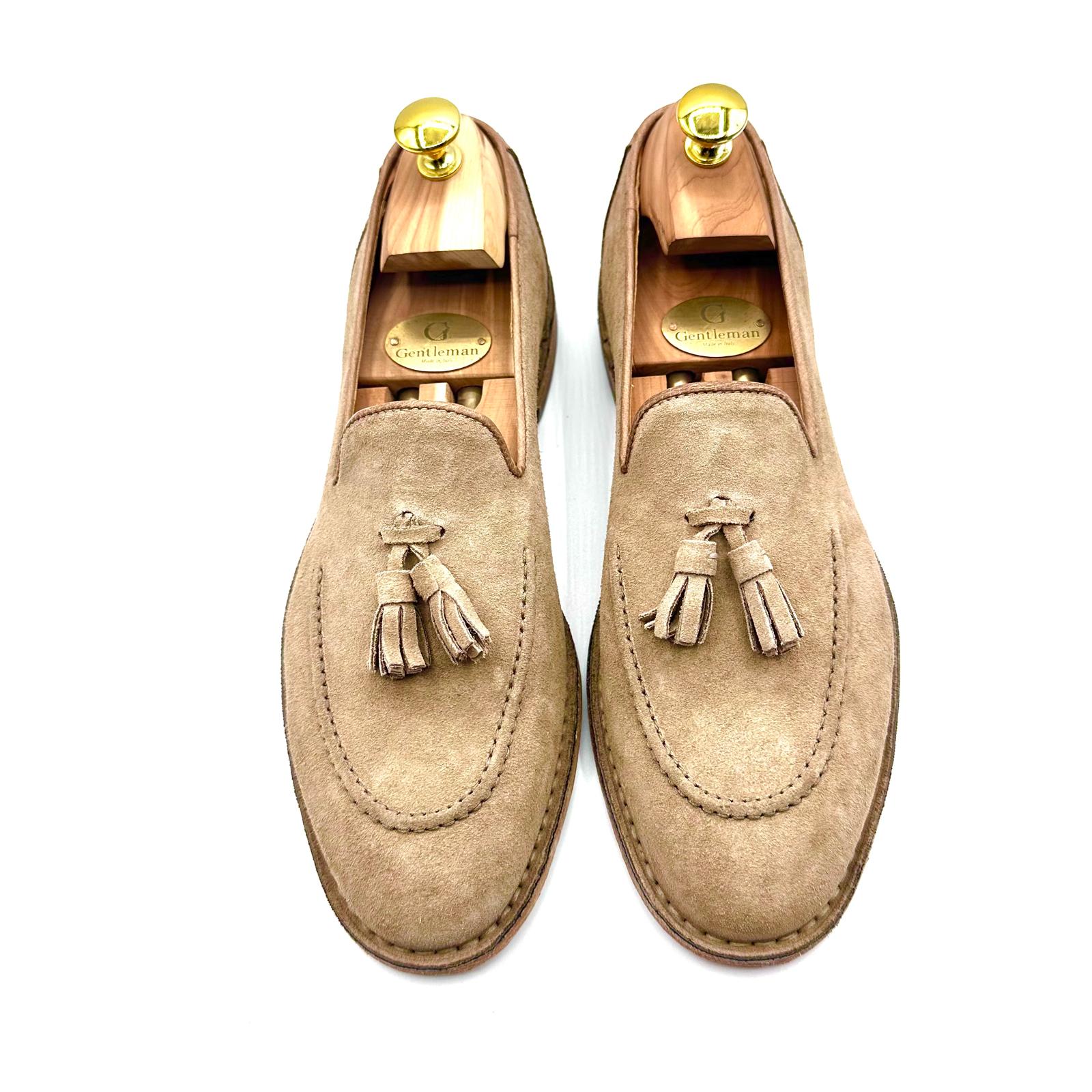 Mocassino in Pelle Scamosciata con Nappine – Handmade in Italy