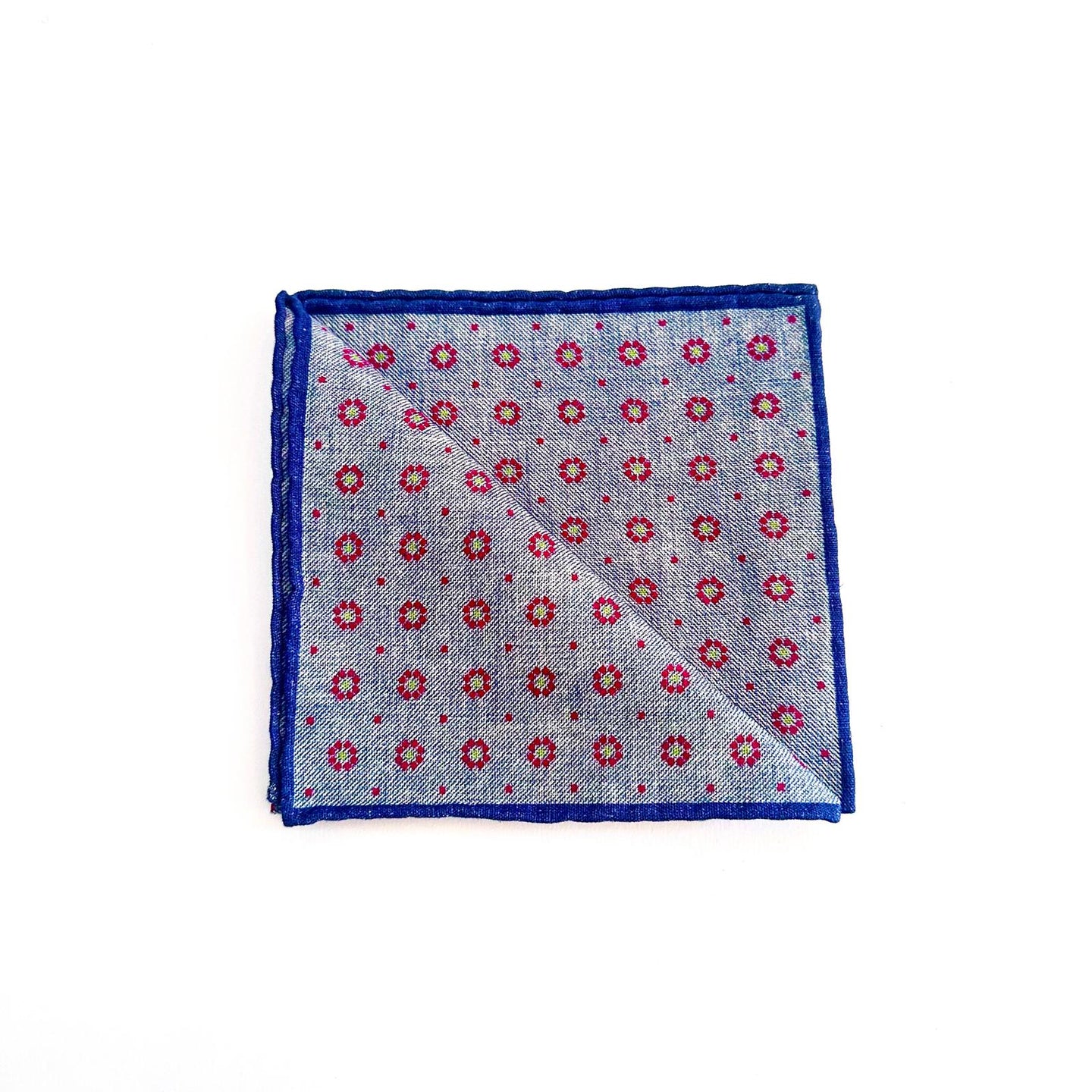 Pochette in Lino Azzurro con Microfiori – Made in Italy 🇮🇹