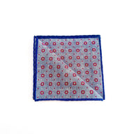 Pochette in Lino Azzurro con Microfiori – Made in Italy 🇮🇹