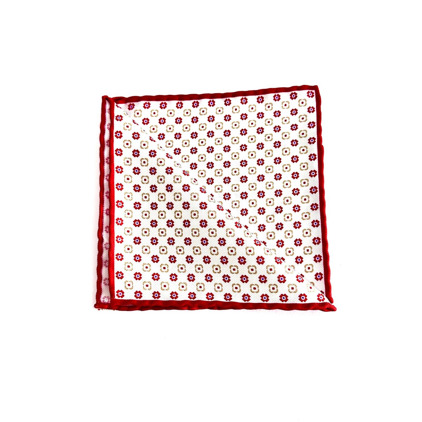Pochette in Cotone Bianco con Microfiori Rossi – Eleganza Discreta con Dettaglio Ricercato and Made in Italy 🇮🇹