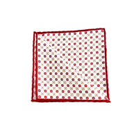 Pochette in Cotone Bianco con Microfiori Rossi – Eleganza Discreta con Dettaglio Ricercato and Made in Italy 🇮🇹