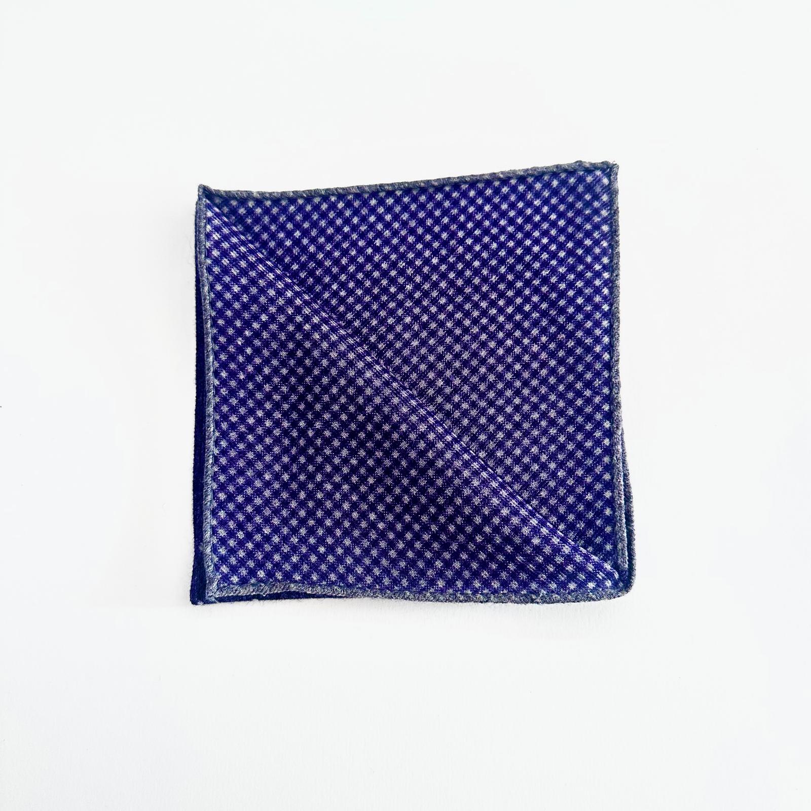 Pochette Sartoriale in Lana Microfantasia Blu – Made in Italy 🇮🇹