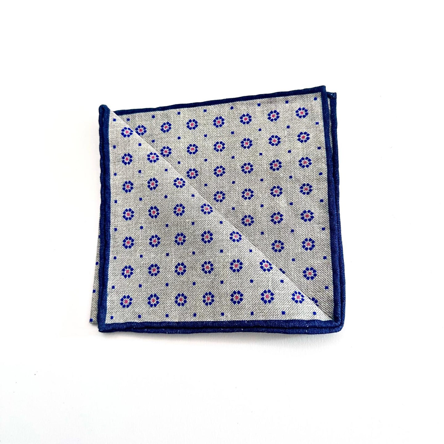 Pochette da Taschino in Cotone e Lino Fantasia Blu – Artigianato Made in Italy 🇮🇹