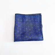 Pochette Sartoriale Double Face in Lana – Principe di Galles Blu – Made in Italy 🇮🇹