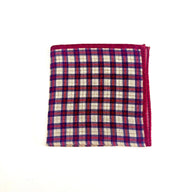 Pochette Sartoriale in Lana Tartan Bordeaux – Made in Italy 🇮🇹