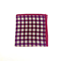 Pochette Sartoriale in Lana Tartan Bordeaux – Made in Italy 🇮🇹