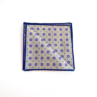 Pochette in Lino e Cotone Beige con Motivo Blu e Rosso Eleganza Classica Made in Italy 🇮🇹