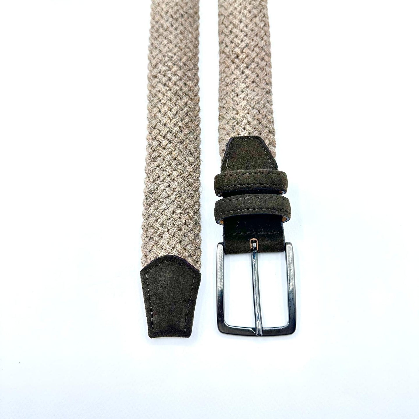 Cintura Intrecciata Uomo – Colore Tortora – Made in Italy 🇮🇹