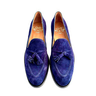 Mocassino con nappine in suede blu navy – Eleganza disinvolta Made in Italy 🇮🇹