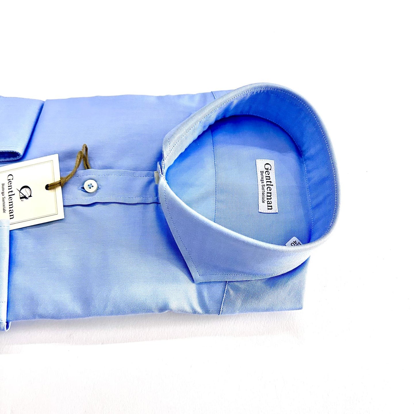 Camicia Celeste Uomo in Tessuto Oxford – Collo Francese | Handmade in Italy🇮🇹
