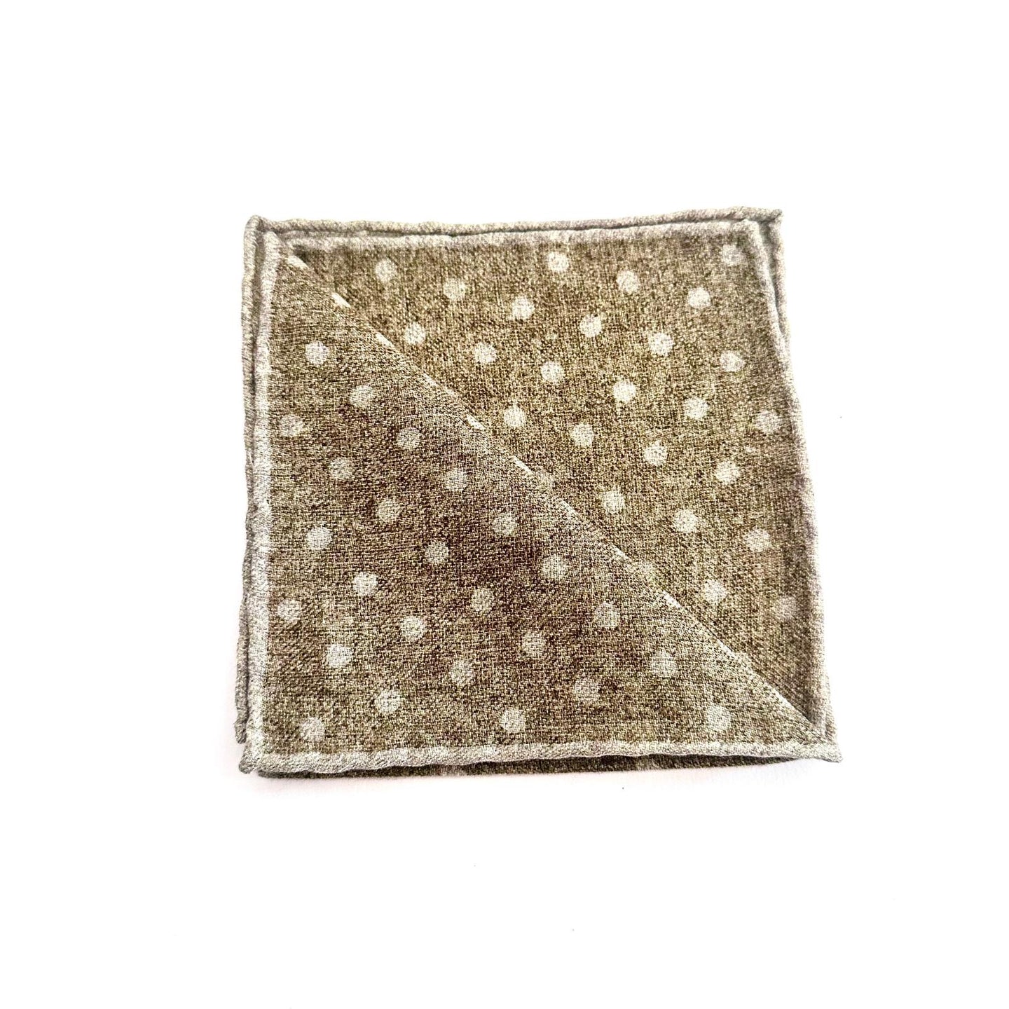 Pochette Sartoriale in Lana – Pois Beige – Made in Italy 🇮🇹