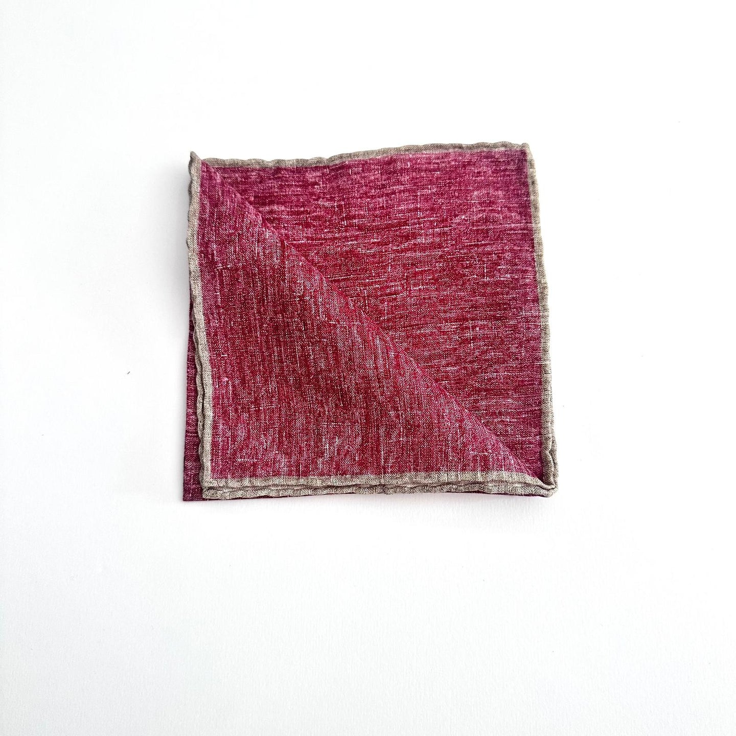 Pochette da Taschino in Lino Rosso Amaranto – Fatta a Mano in Italia 🇮🇹