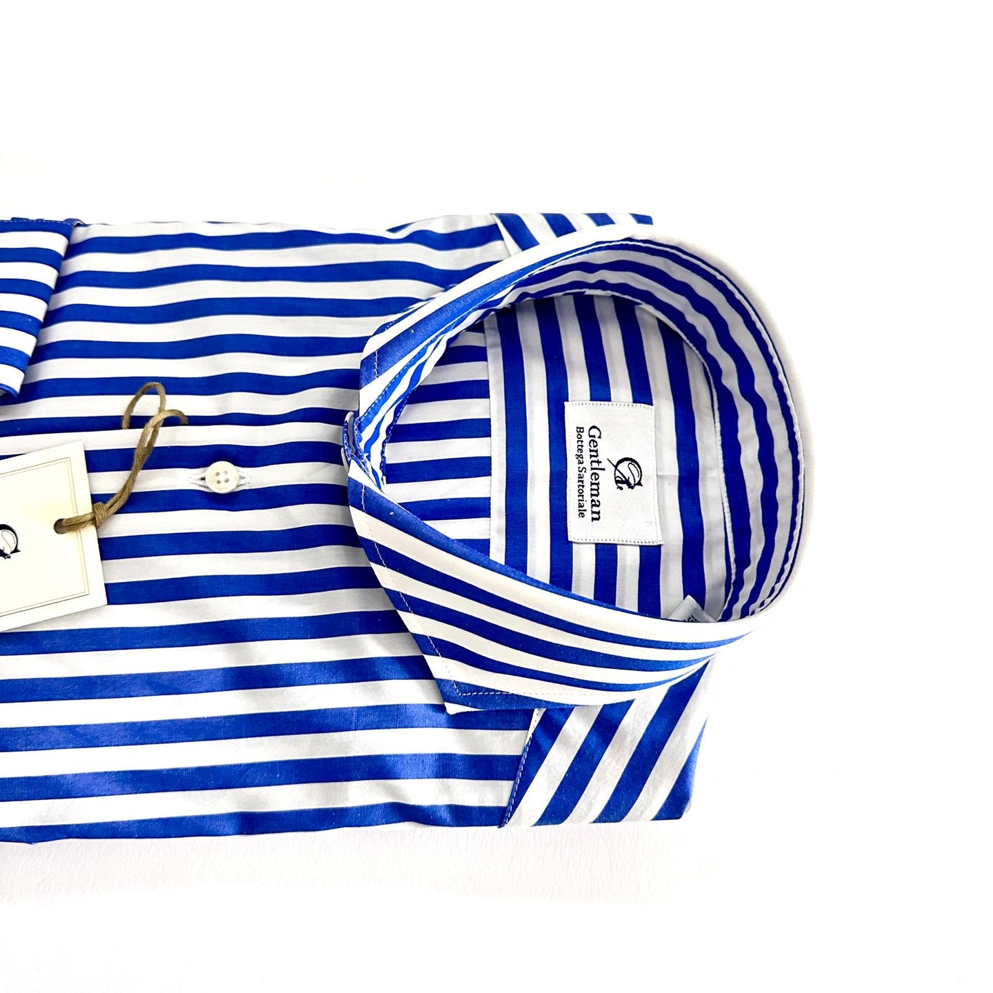 Camicia Uomo Gentleman – Righe Blu Royal Slim Fit – Handmade in Italy 🇮🇹