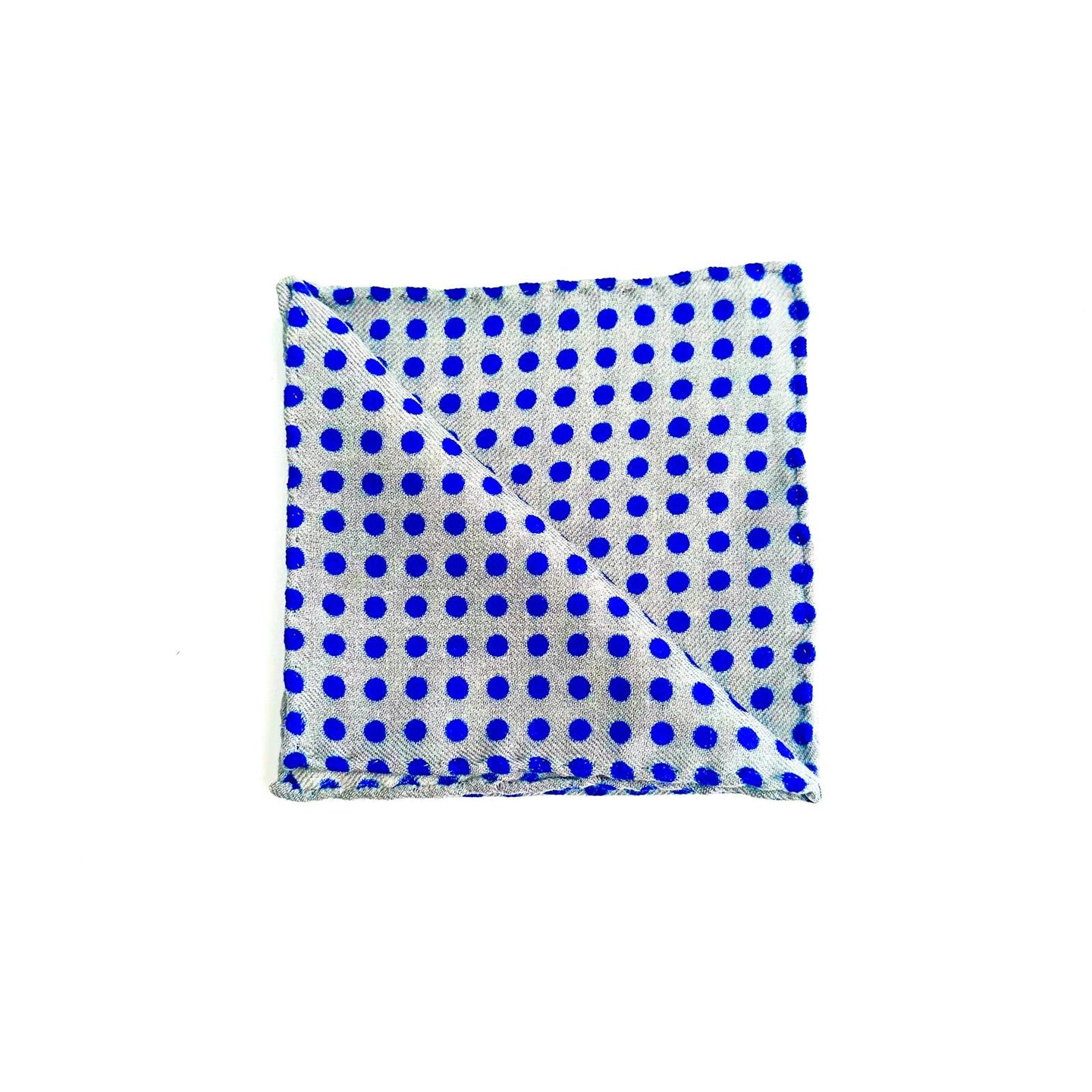 Pochette Sartoriale in Lana – Pois Blu – Made in Italy 🇮🇹