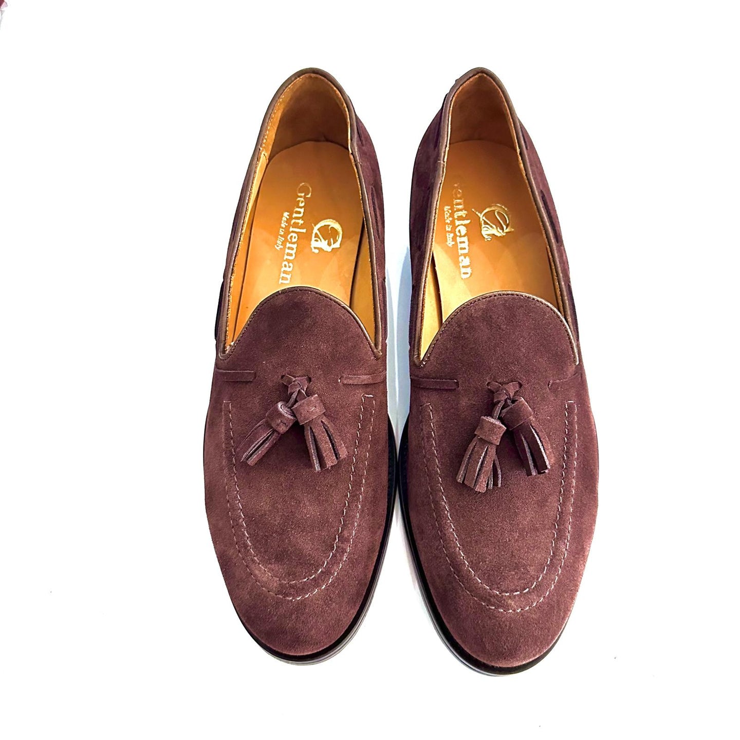Mocassino con nappine in suede color cioccolato – Eleganza artigianale Made in Italy