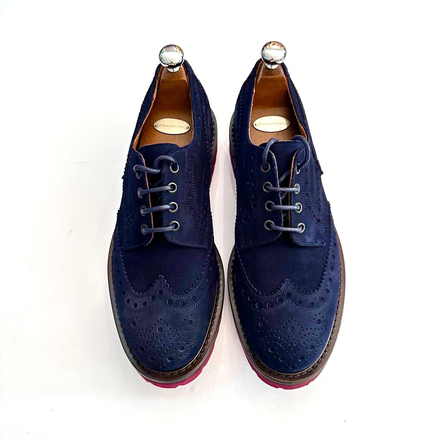 Oxford Brogue in Suede – Coda di Rondine – Goodyear – Blu Notte – Made in Italy 🇮🇹