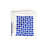 Pochette in Seta Bianco con Micro Fantasia Blu – Stile Italiano