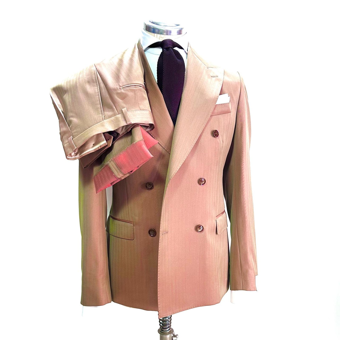 Abito sartoriale doppio petto BRERAS – Tessuto SOLARO 🇮🇹