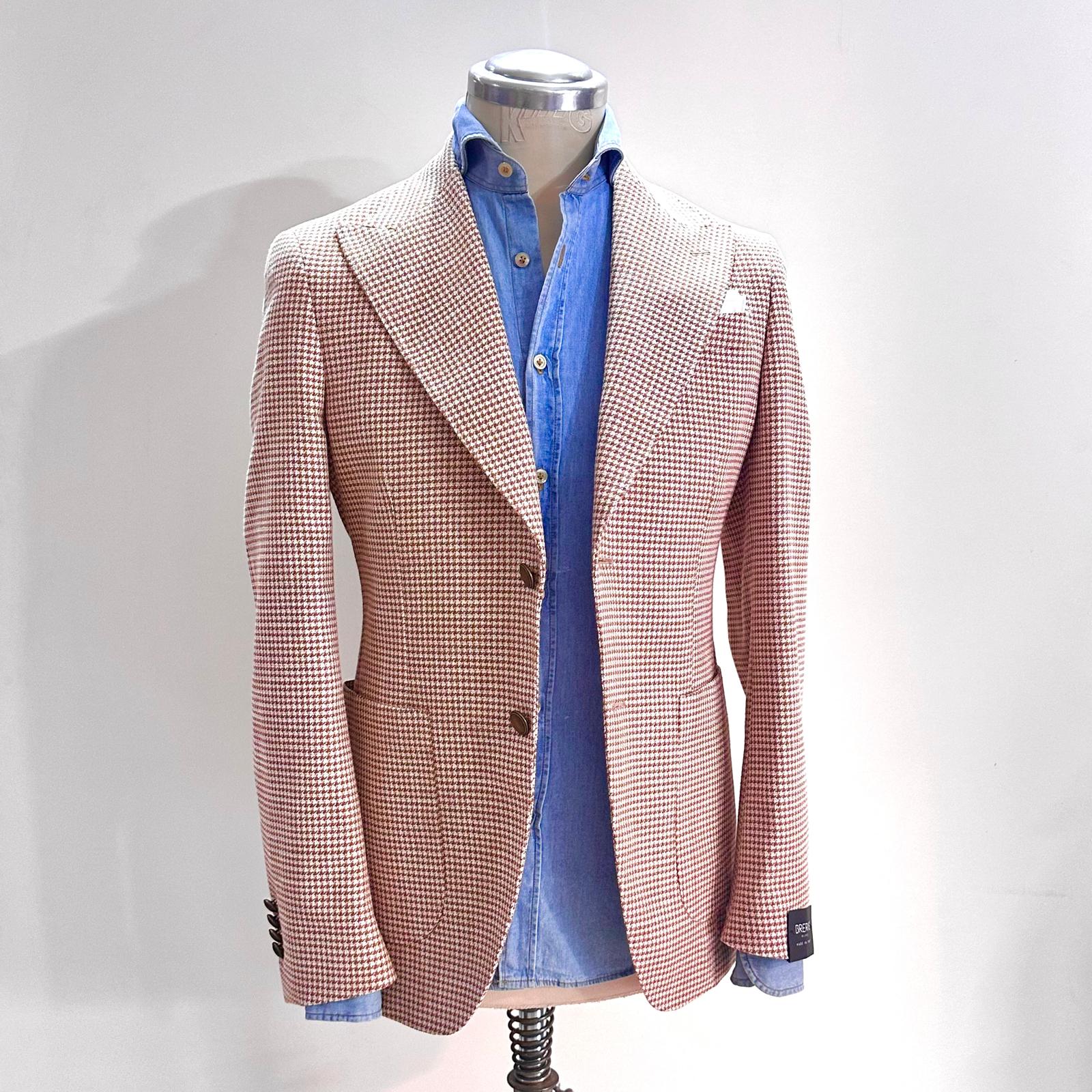 Giacca Sartoriale BRERAS in Lana Tasmania,Cotone,Lino