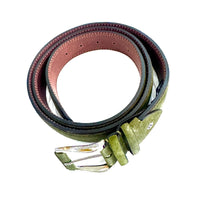 Cintura Uomo in Camoscio Verde Oliva – Suede Leather