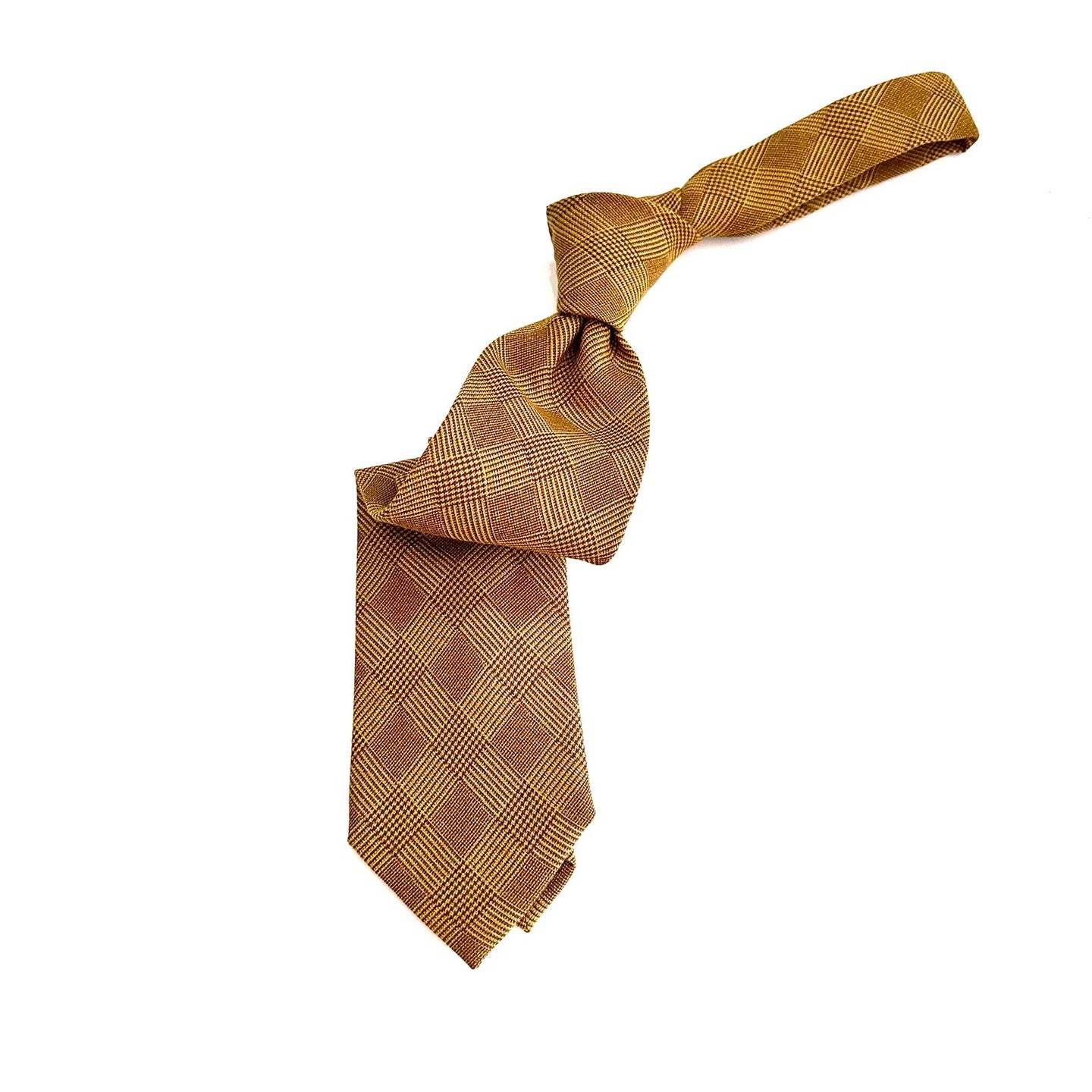 Cravatta Sartoriale – Rombi Oro in Seta e Lana