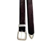 Cintura in suede testa di moro con fibbia vintage in metallo