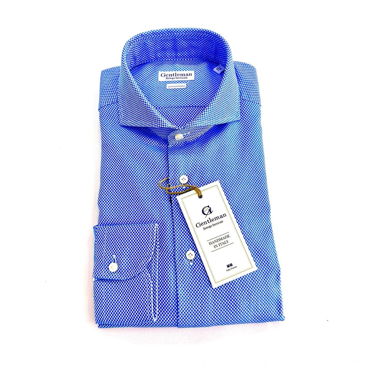 Camicia Azzurro Cielo in Cotone 100% Doppio Ritorto – Gentleman Bottega Sartoriale🇮🇹