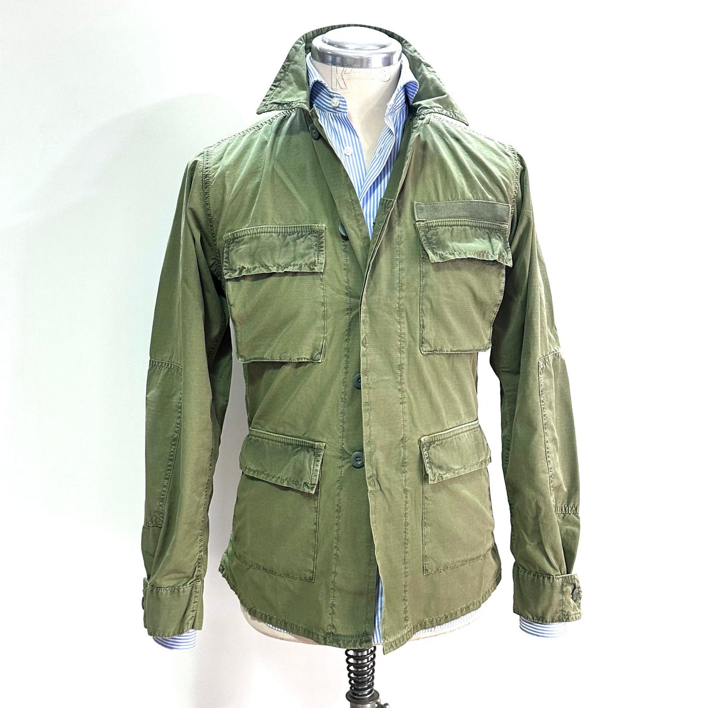Field Jacket in Cotone Vintage – Verde Militare