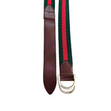 Cintura Elasticizzata Tricolore – Puntale in Cuoio | Misura 85 cm