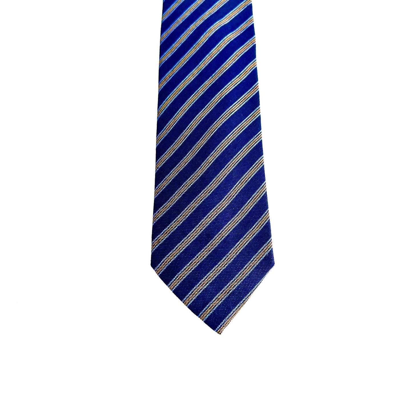 Cravatta Sartoriale in Lana – Righe Regimental Blu