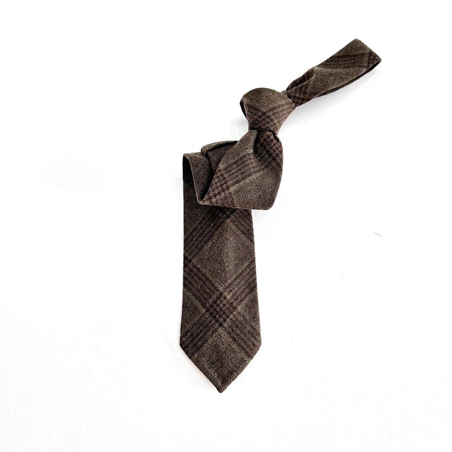 Cravatta Sartoriale Verde Oliva – Lana Inglese a Quadri
