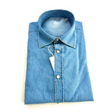 Camicia Denim vintage Uomo FRADI  Chambray  Collo italiano Handmade in Italy 🇮🇹
