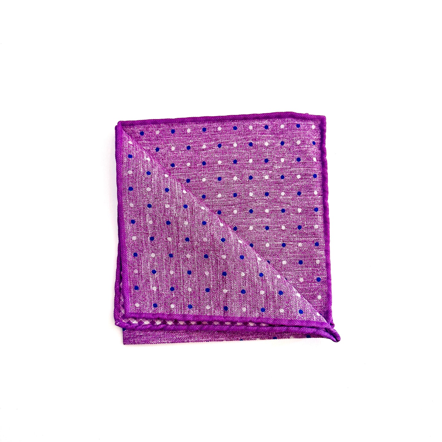 Pochette in Lino Fucsia con Pois Blu – Made in Italy 🇮🇹