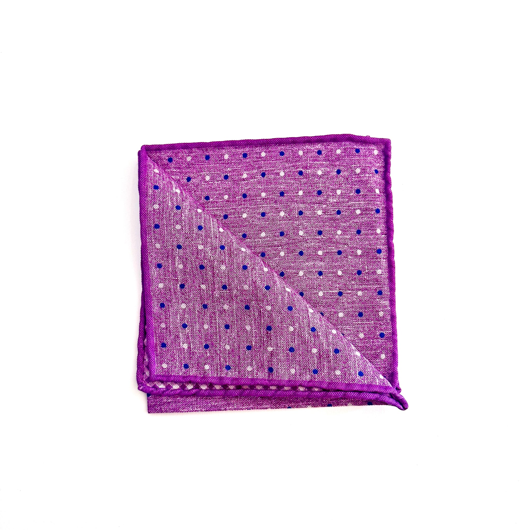 Pochette in Lino Fucsia con Pois Blu – Made in Italy 🇮🇹