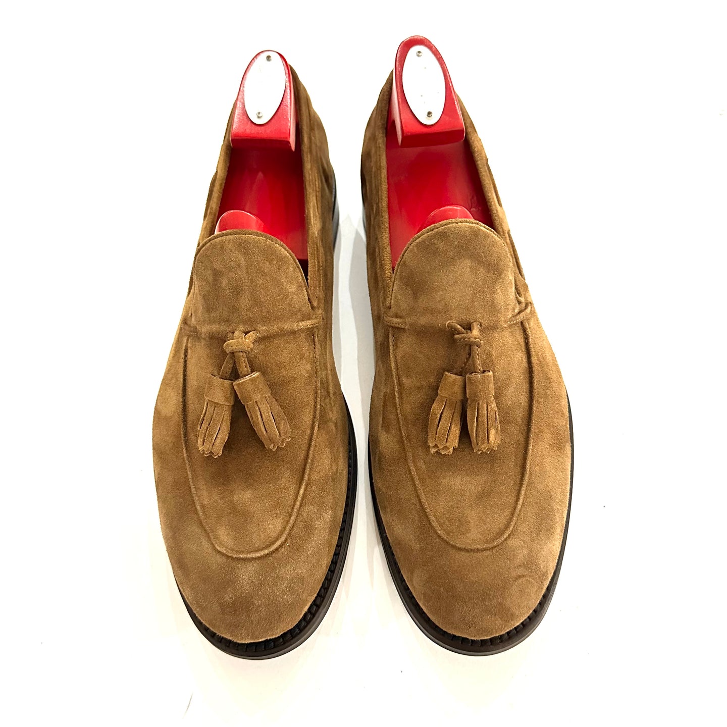 Mocassino CRISCI con nappine in camoscio color cognac – con sotto suola  in gomma Vibram Made in Italy 🇮🇹