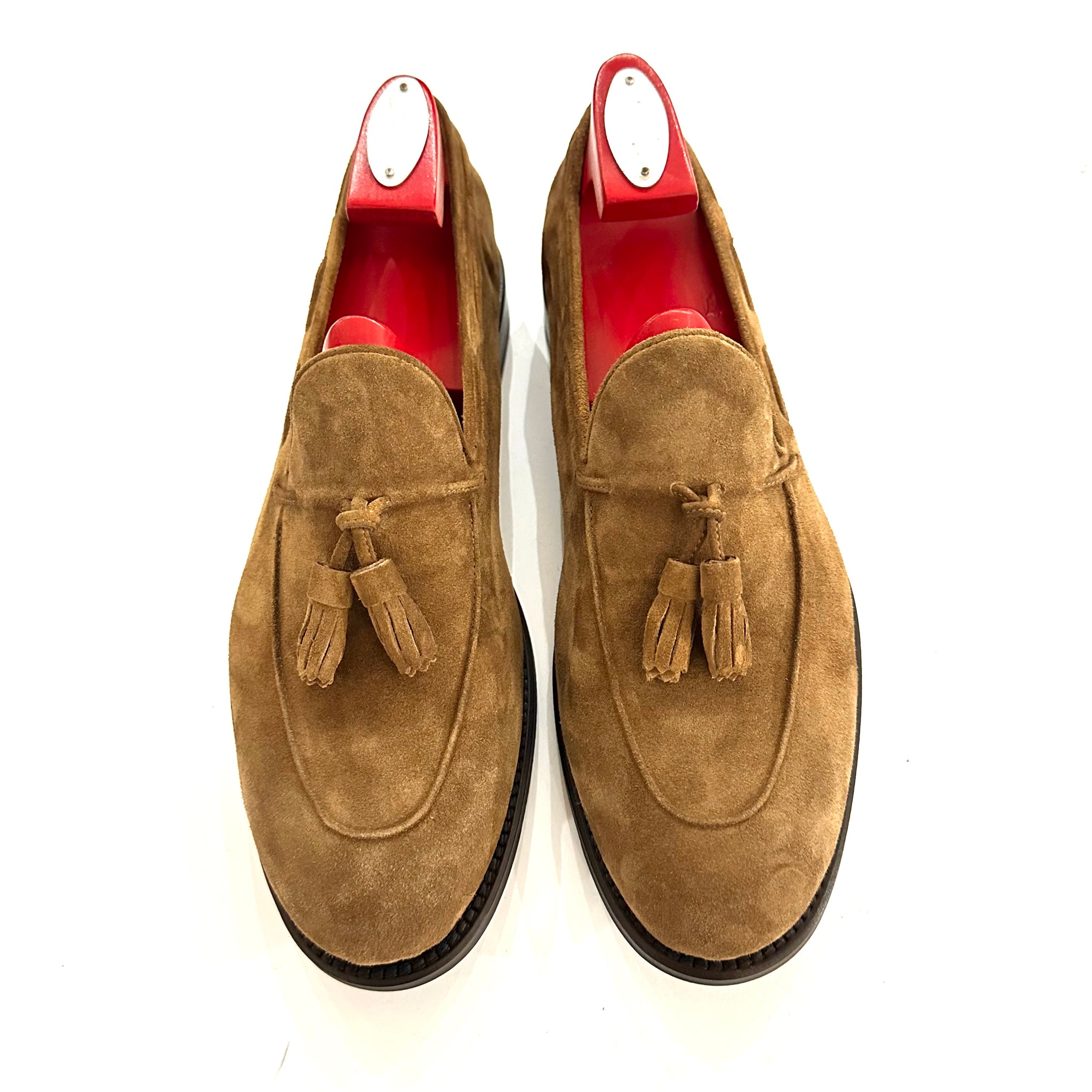Mocassino CRISCI con nappine in camoscio color cognac – con sotto suola  in gomma Vibram Made in Italy 🇮🇹