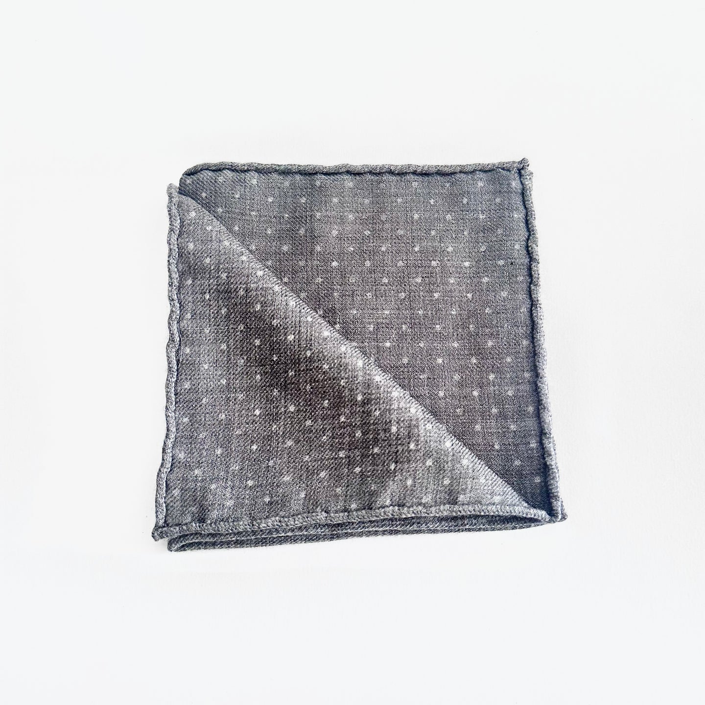 Pochette Sartoriale in Lana Grigia a Pois – Made in Italy 🇮🇹