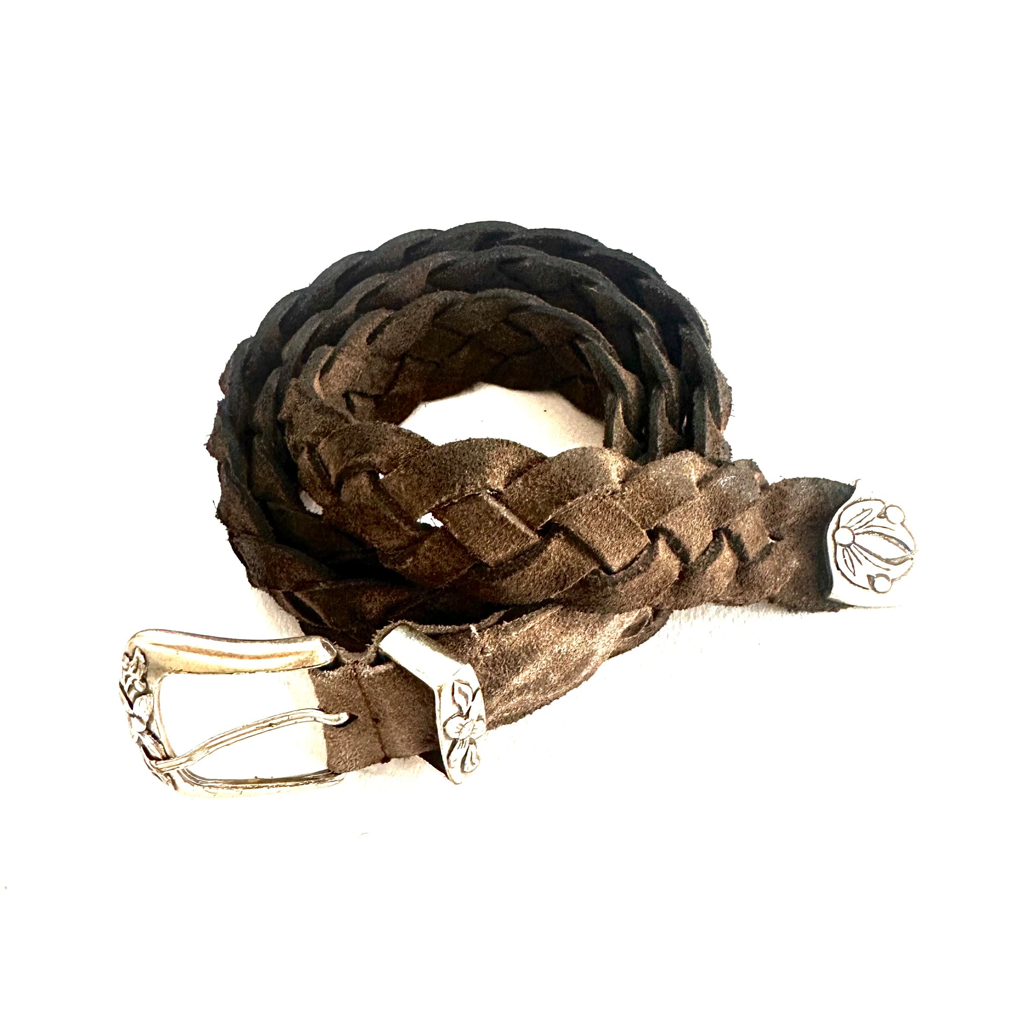 Cintura Artigianale in Cuoio Intrecciato Vintage