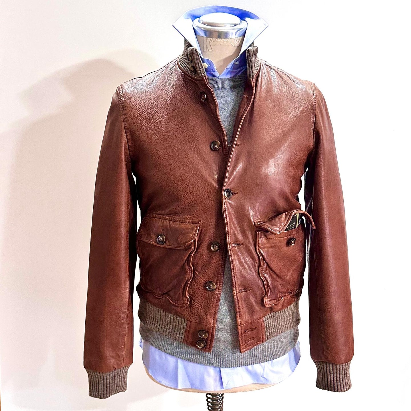 Giubbotto in pelle marrone “The Jack Leathers” – 100% vera pelle Made in Italy
