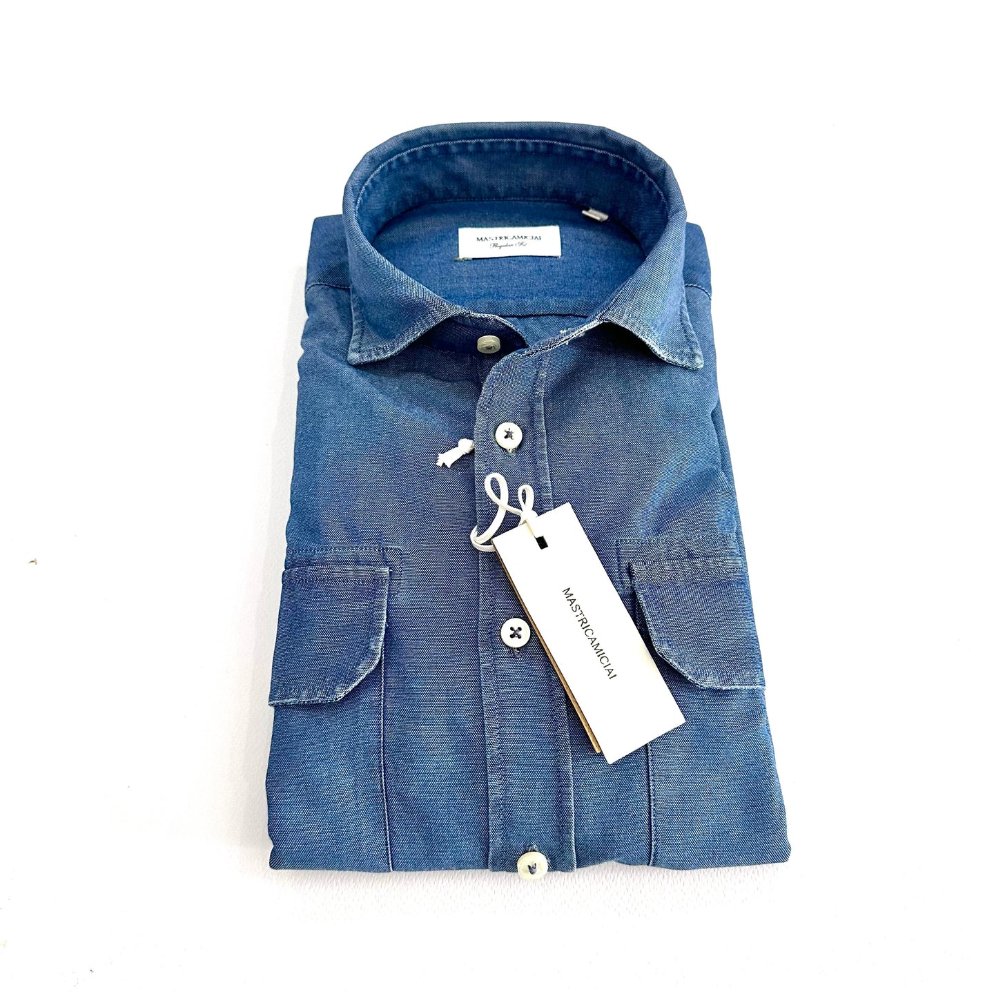 Camicia Denim Vintage – Collo Italiano | Mastri Camiciai