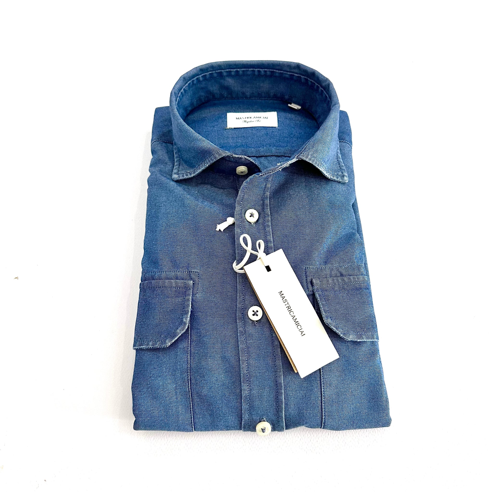 Camicia Denim Vintage – Collo Italiano | Mastri Camiciai