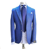 Giacca Breras in lana blu Principe di Galles – blazer uomo a due bottoni