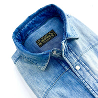 Camicia western Denim  shirt Flagstaff stone Bleach – Collo Italiano | Chesapeakes ( new Collection )