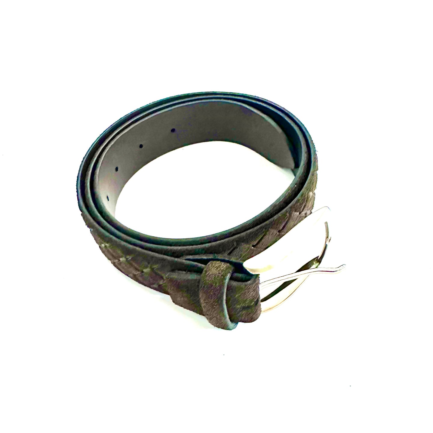 Cintura Uomo Intrecciata in Camoscio ( suede) testa di moro