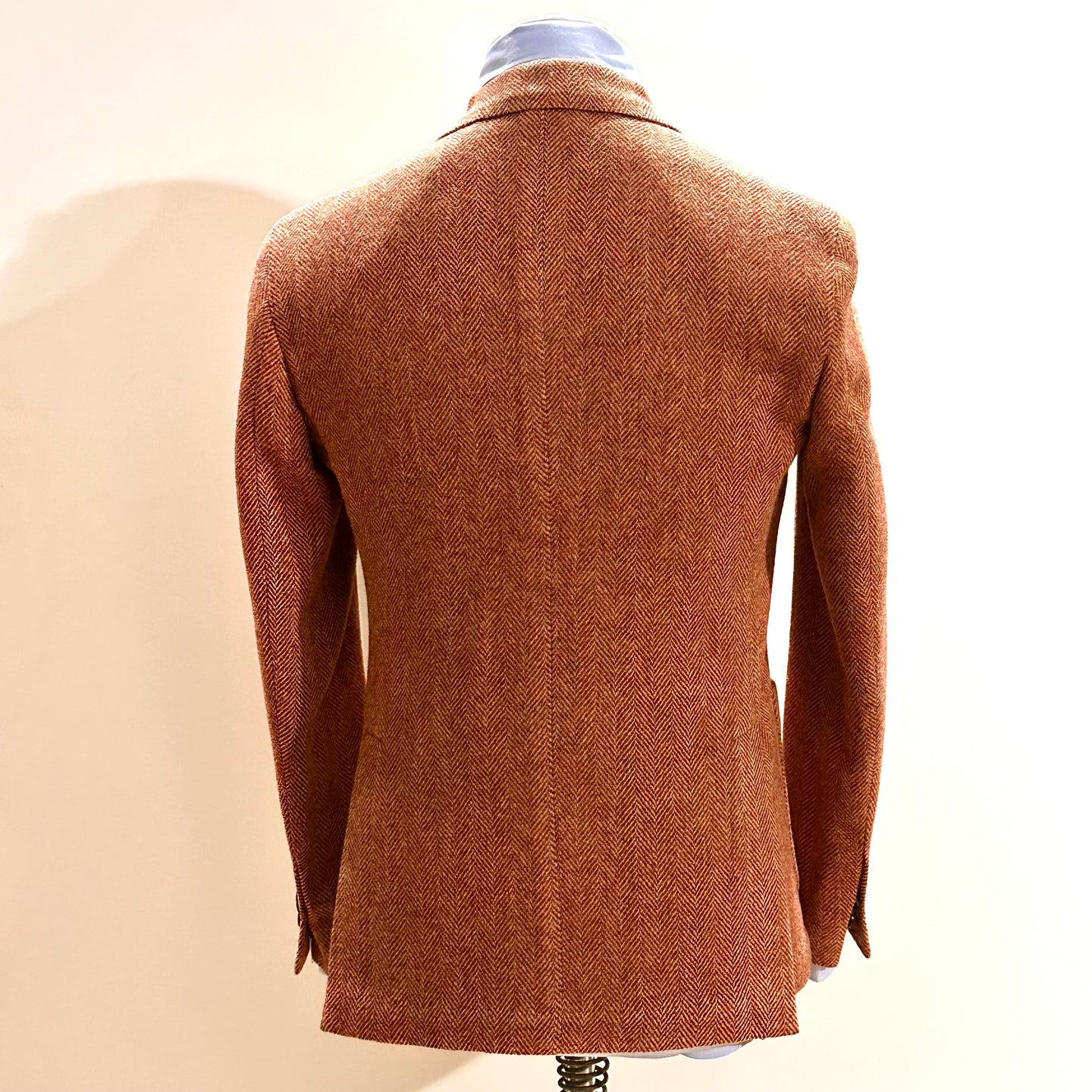 Giacca Doppiopetto Uomo Breras Corallo in lana Spigata – Made in Italy 🇮🇹