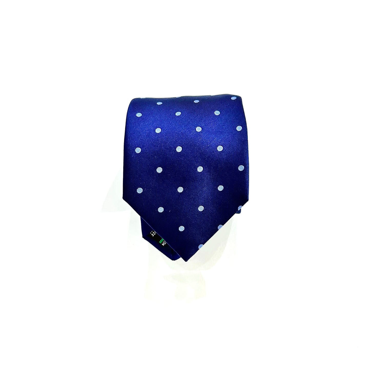 Cravatta in pura seta – Blu con  pois azzurro And Made in Italy 🇮🇹